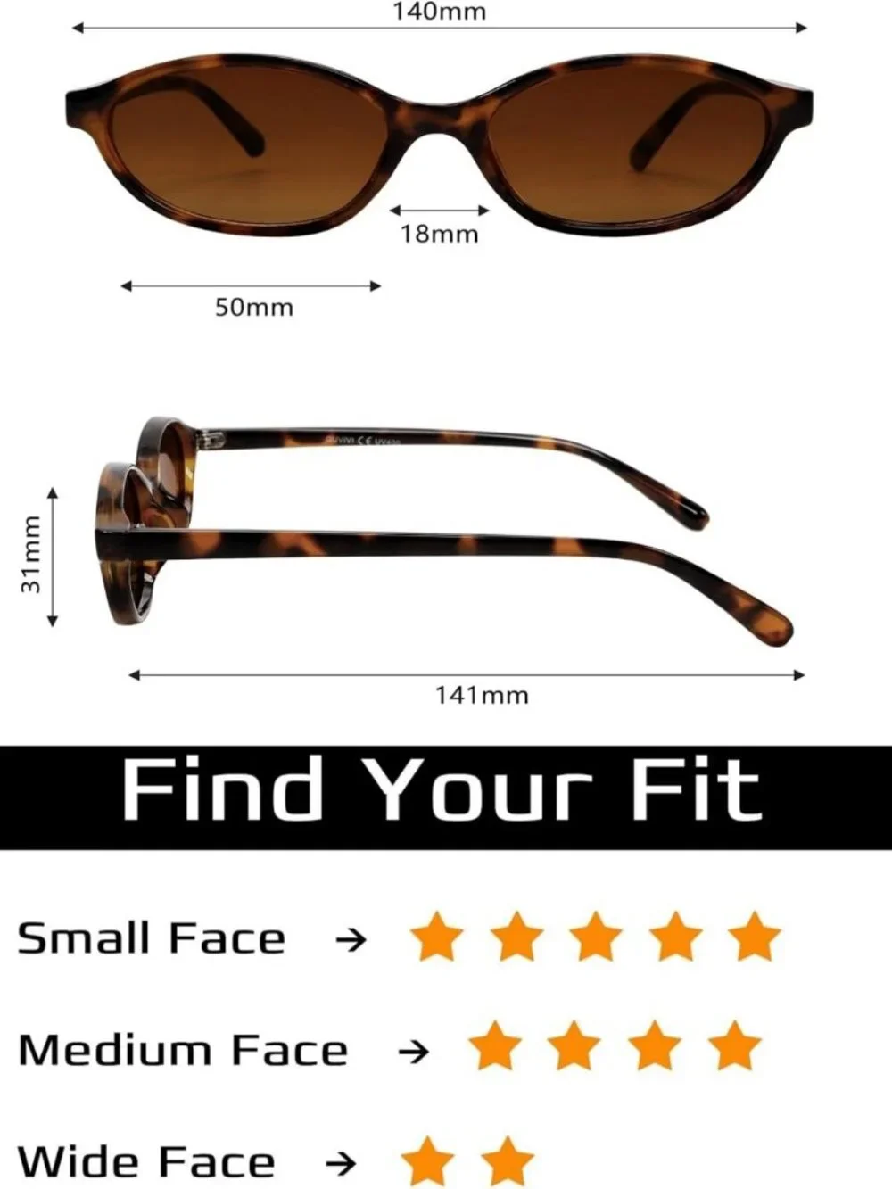 Retro Cat Eye Sunglasses for Women - 90s Oval Shades with UV Protection